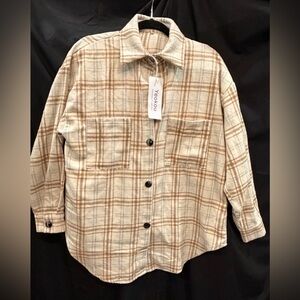 NWT SOFT TAN FLANNEL SHIRT SIZE M